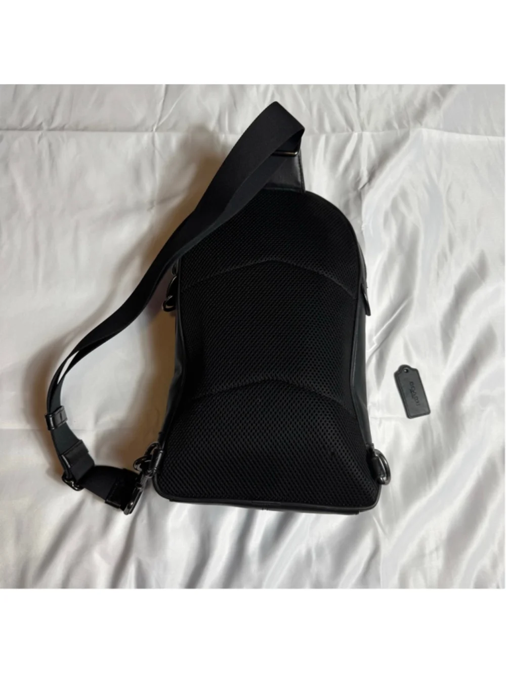 Men’s Coach Graham Black Grey Signature Sling Backpack